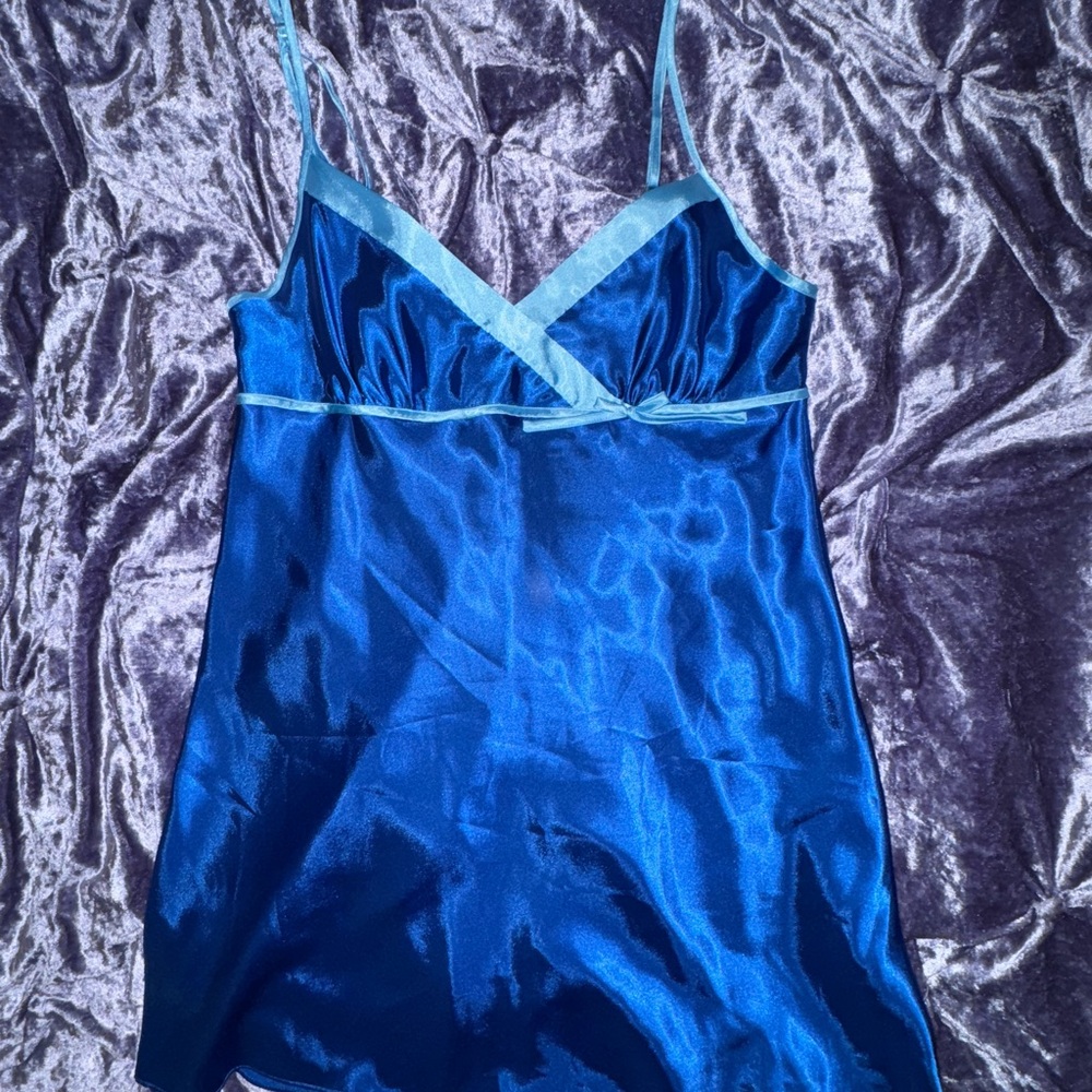 Blue slip dress